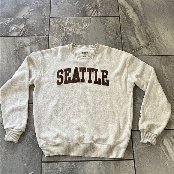 New York Popular Other - 🤍 New York Popular Seattle Crewneck Sweatshirt Size XL Oatmeal Brown Unisex